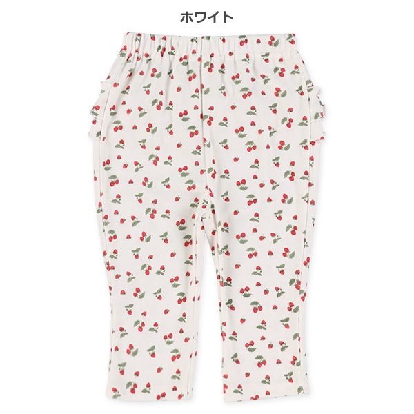 7分丈スムースいちご柄おしりフリルレギンス
