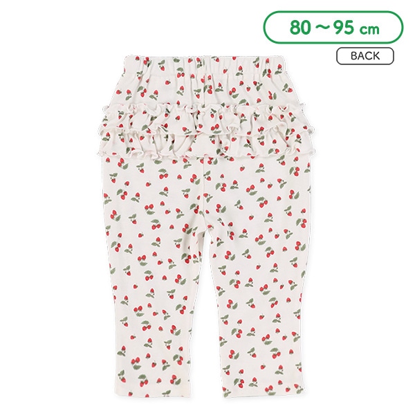 7分丈スムースいちご柄おしりフリルレギンス