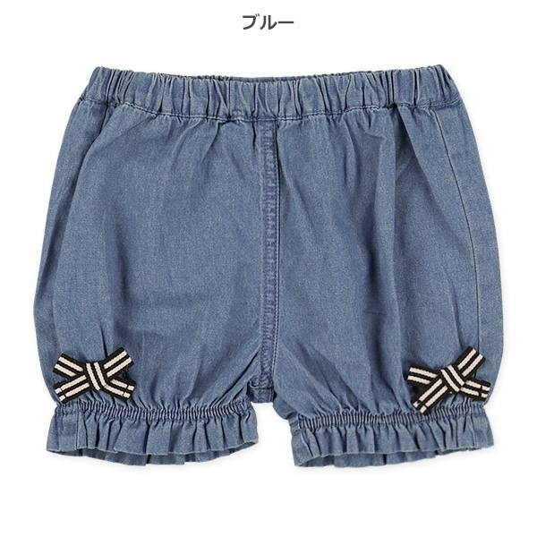 デニムリボンハーフパンツ