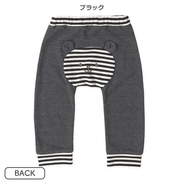 裏毛おしりボーダーくまモンキーパンツ