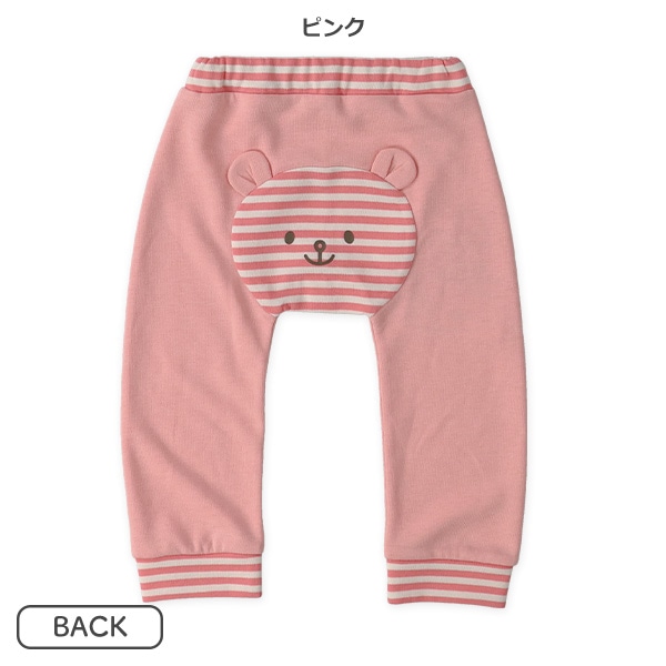 裏毛おしりボーダーくまモンキーパンツ