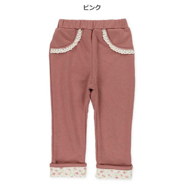 裏毛9分丈フェイクポケットパンツ