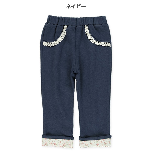 裏毛9分丈フェイクポケットパンツ