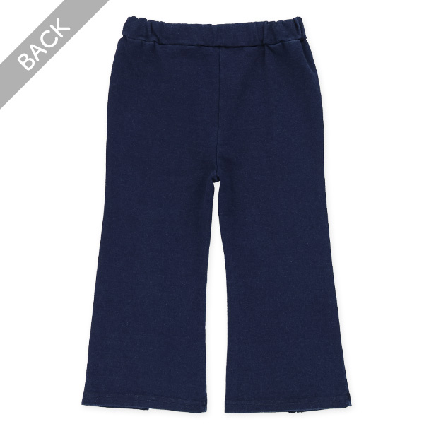 ニットデニム裾スリットパンツ