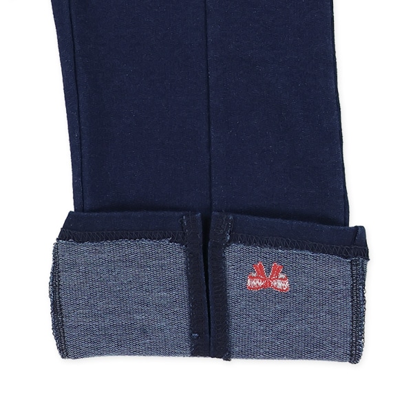 ニットデニム裾スリットパンツ