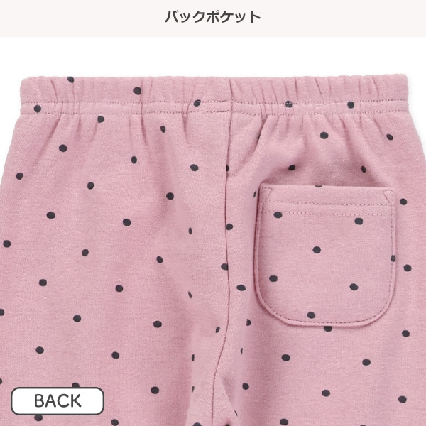 10分丈裏フリースドット柄レギンス