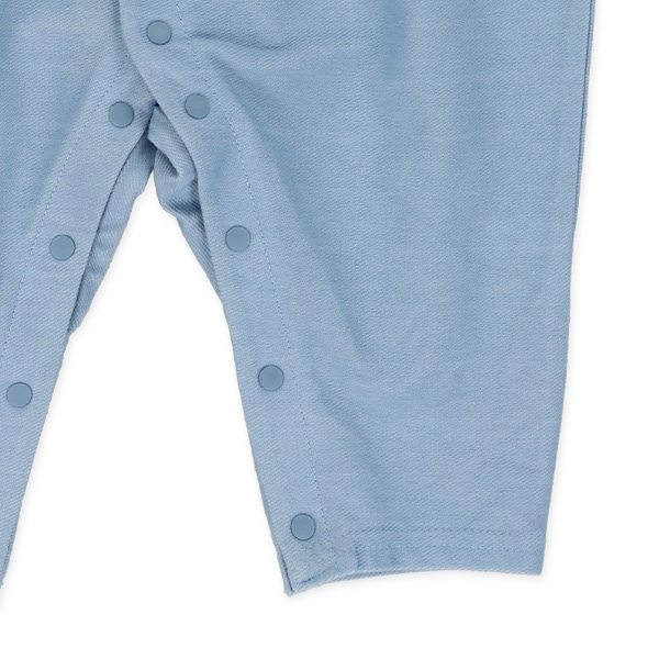 デニムニットレイヤード風長袖カバーオール