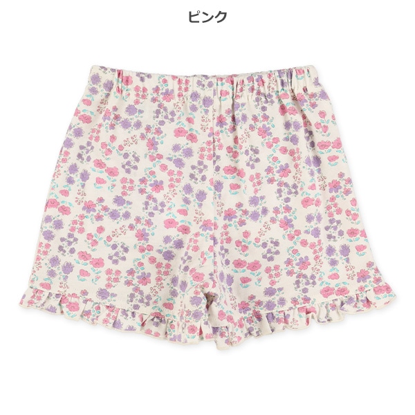 １分丈ニット小花柄ショートパンツ