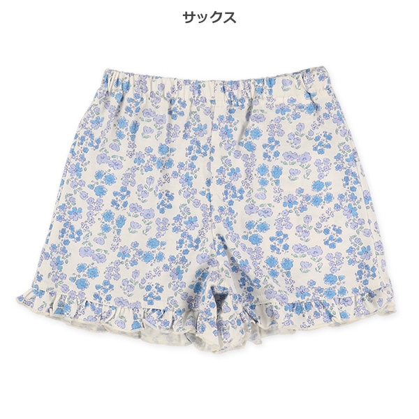 １分丈ニット小花柄ショートパンツ