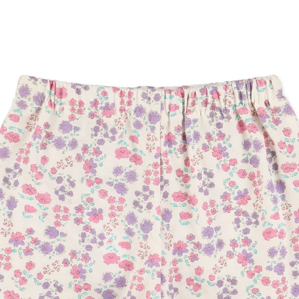１分丈ニット小花柄ショートパンツ