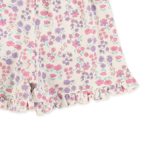 １分丈ニット小花柄ショートパンツ