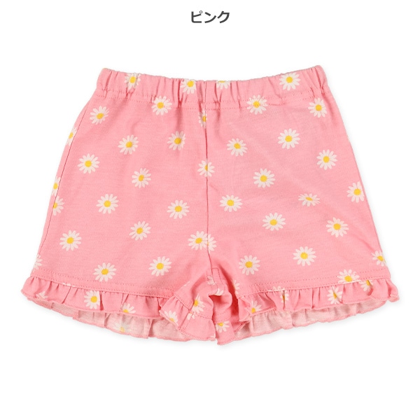 １分丈ニットデイジー柄ショートパンツ