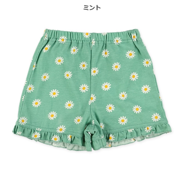 １分丈ニットデイジー柄ショートパンツ