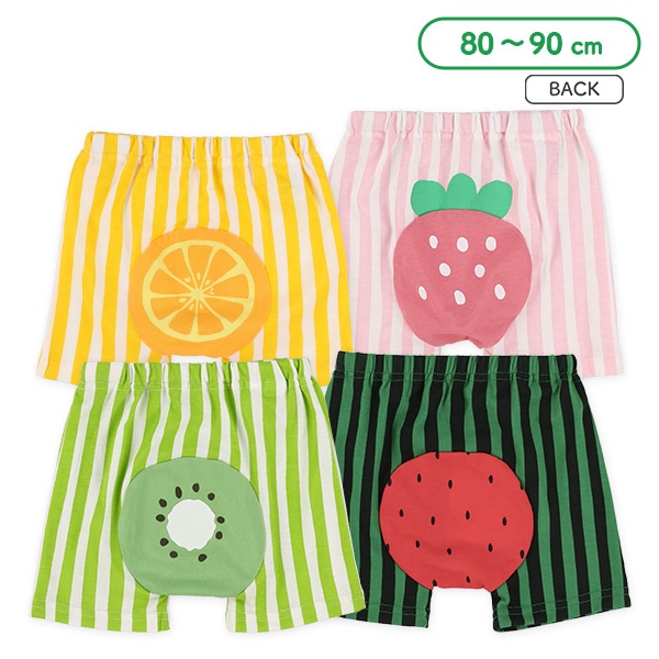 1分丈おしりマチ付きフィットパンツ（フルーツ）
