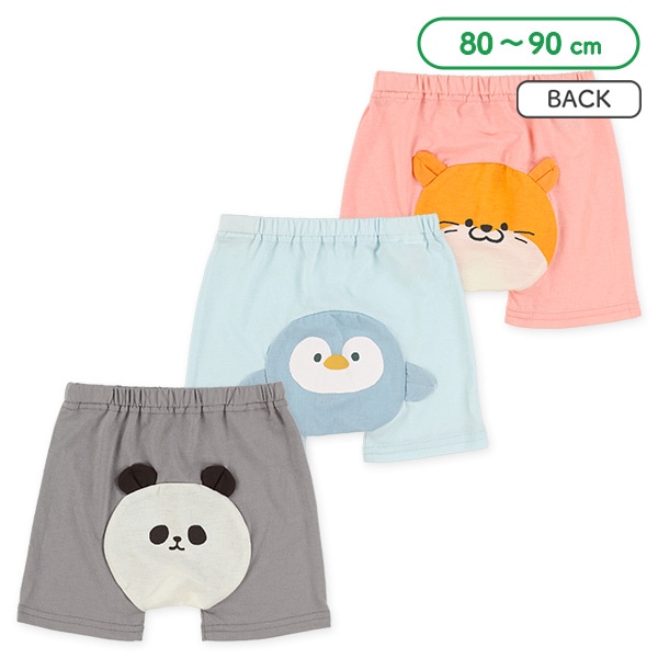 1分丈おしりマチ付きフィットパンツ（カワウソ・ペンギン・パンダ）