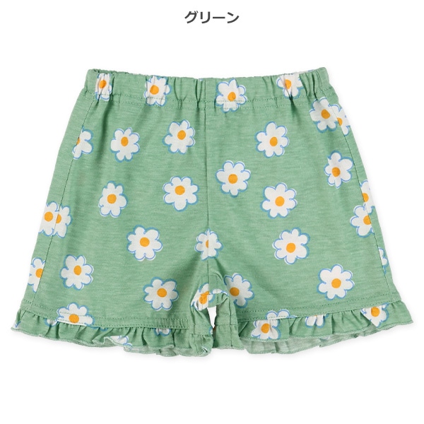 1分丈デイジー柄ショートパンツ