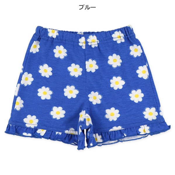 1分丈デイジー柄ショートパンツ