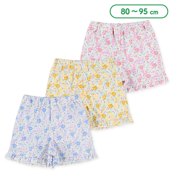 小花柄ニットショートパンツ