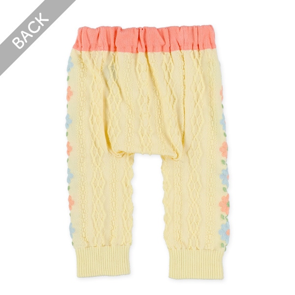 丸編み花柄サルエルレギンス