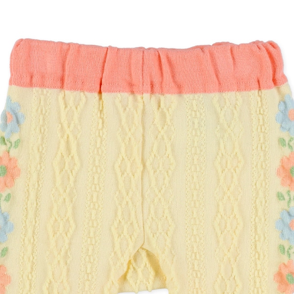 丸編み花柄サルエルレギンス