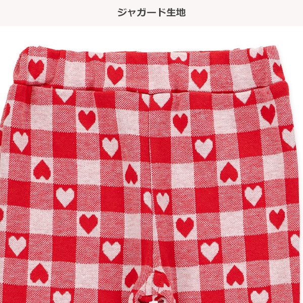 ジャガード裾メロウハートギンガムフレアパンツ