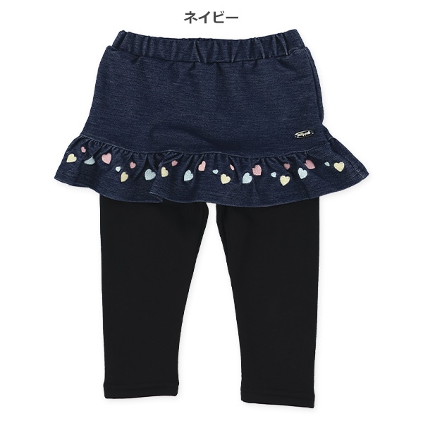 裏起毛ニットデニムスカッツ