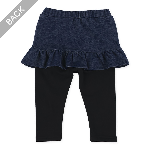 裏起毛ニットデニムスカッツ