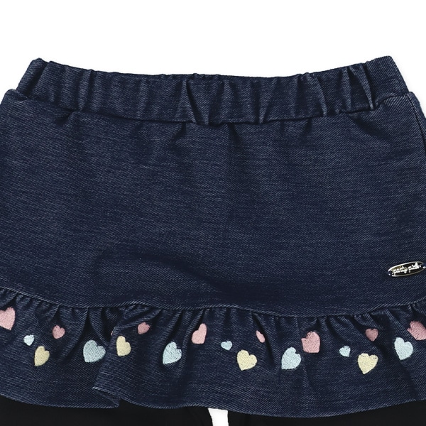 裏起毛ニットデニムスカッツ