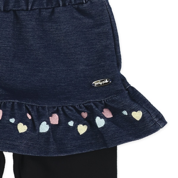 裏起毛ニットデニムスカッツ