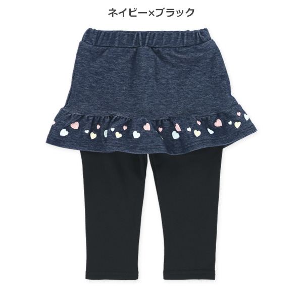 裏起毛ニットデニムスカッツ