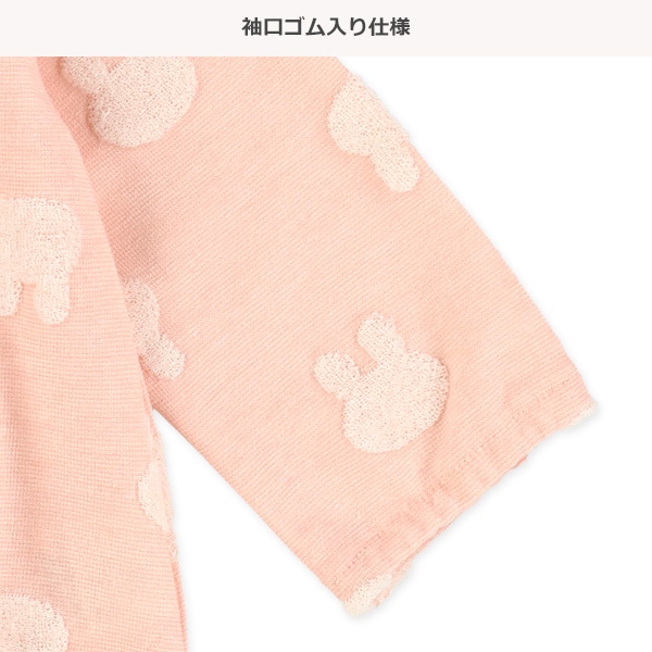 襟付きパイルうさぎ長袖ロンパース
