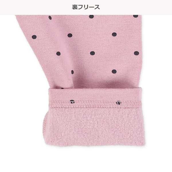 10分丈裏フリースドット柄レギンス