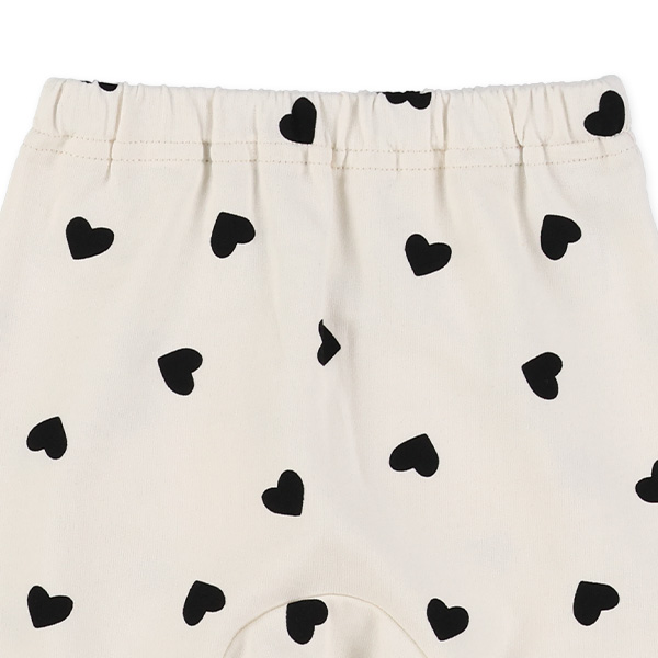 ミニ裏毛おしりフリルハート柄・リボン柄モンキーパンツ