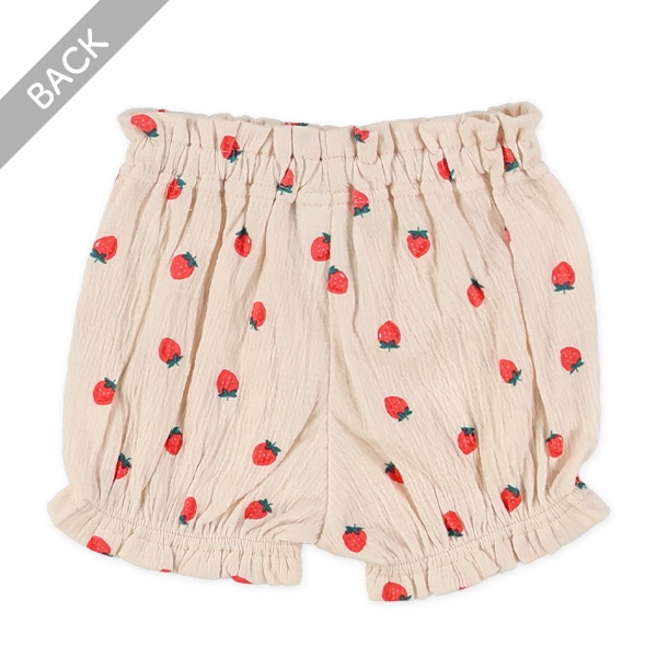 レモン・いちご総柄シャーリングショートパンツ