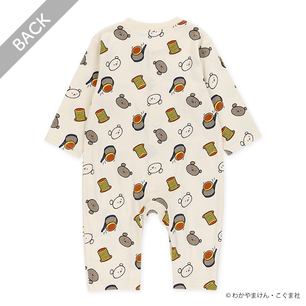 スムース総柄長袖カバーオール（こぐまちゃん）