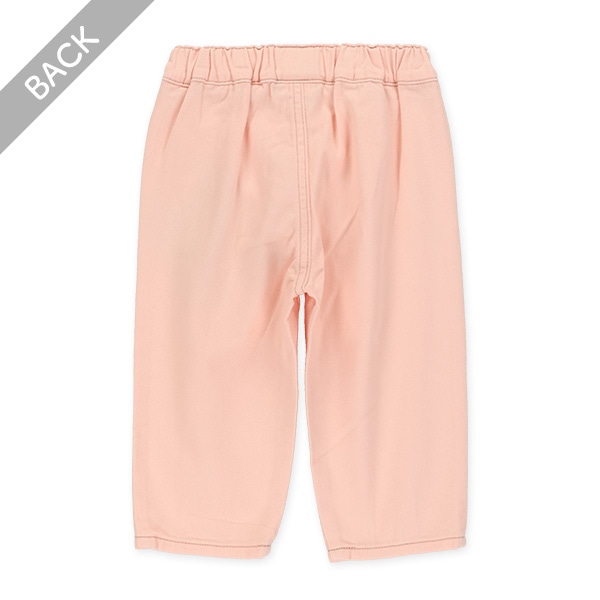 裾タック入りカラーデニムパンツ