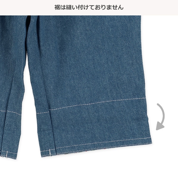 デニムポケット裾いちごカプリパンツ