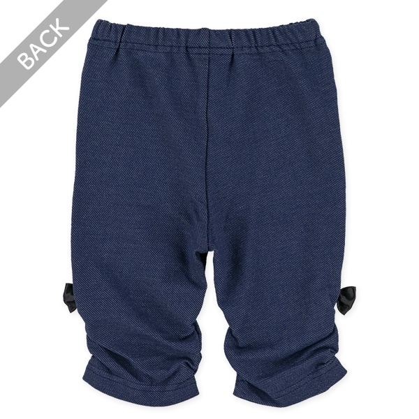 6分丈ニットデニム裾くしゅレギンス