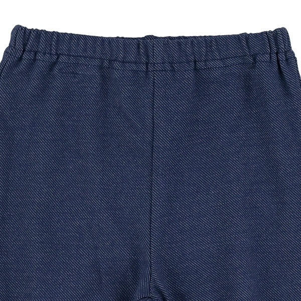 6分丈ニットデニム裾くしゅレギンス