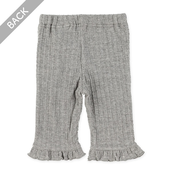 7分丈裾フリルシャーリングスパッツ