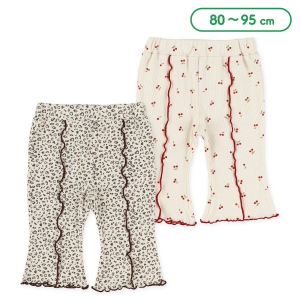 7分丈スパンテレコメローフレアパンツ