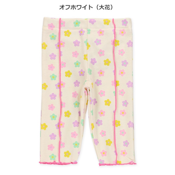 7分丈花柄配色メロウレギンス