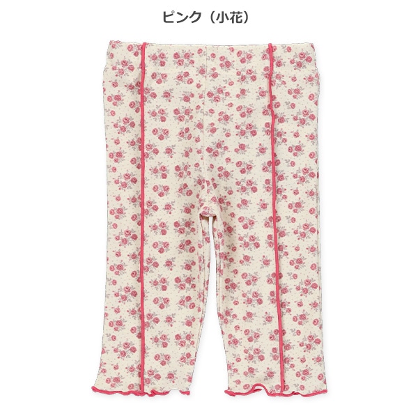 7分丈花柄配色メロウレギンス