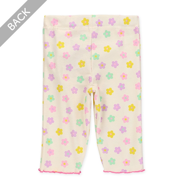 7分丈花柄配色メロウレギンス