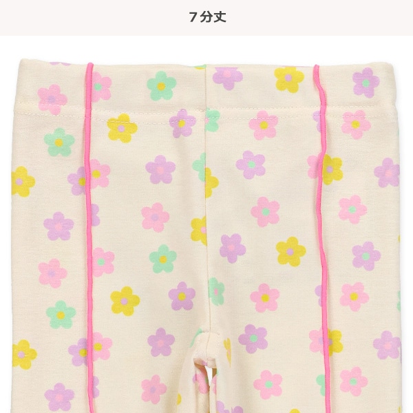 7分丈花柄配色メロウレギンス