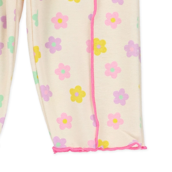 7分丈花柄配色メロウレギンス