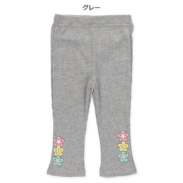 9分丈裾花モチーフレギンス