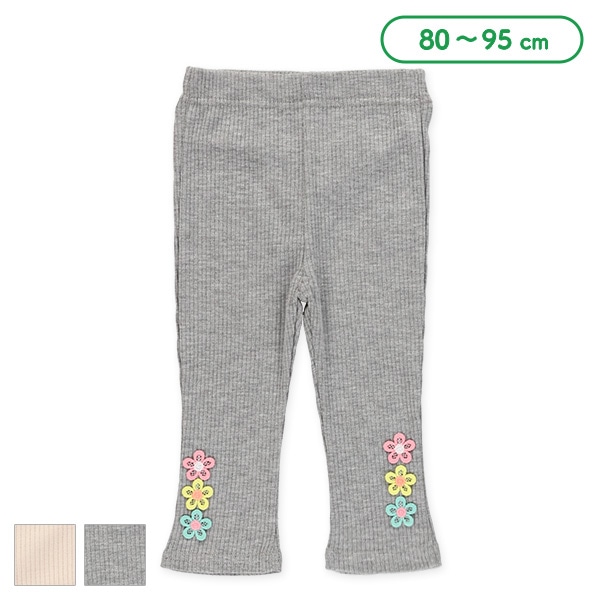 9分丈裾花モチーフレギンス