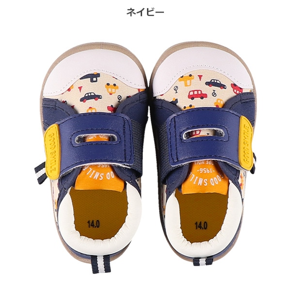 幅広総柄ベビーシューズ