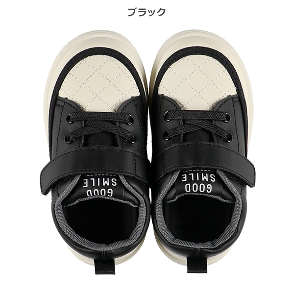 キルティング切り替えベビーシューズ